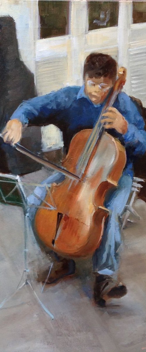 Cellist in Covent Garden by Podi Lawrence