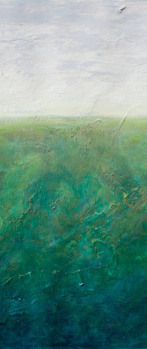 Abstract Landscape in grey and green by Fabienne Monestier