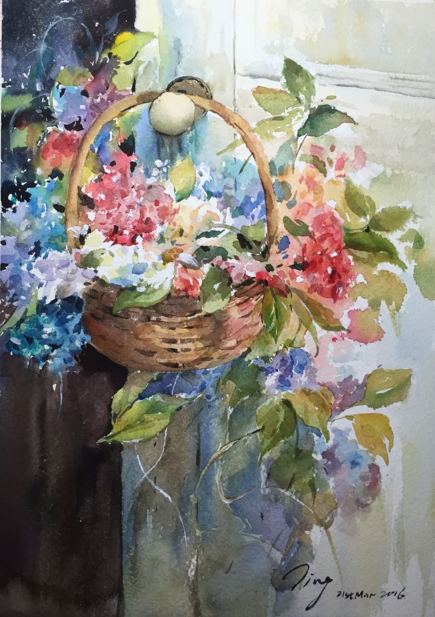 Impressionistic Botanical Watercolour By Jing Chen, 11 X 15, Spring, Original Artwork