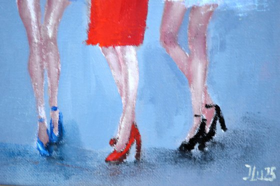 3 funny fashionistas.  Miniature Gift Art