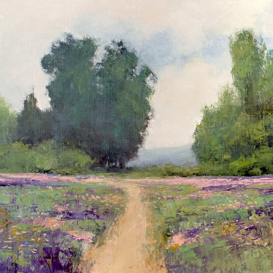 Flower Path 221121, trees and country road impressionist landscape painting