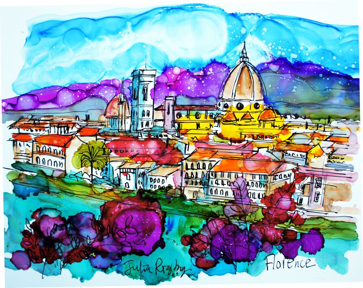 Florence - Alcohol inks by Julia Rigby