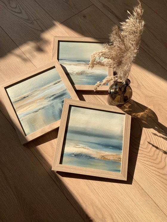 Three seas, set of 3 paintings