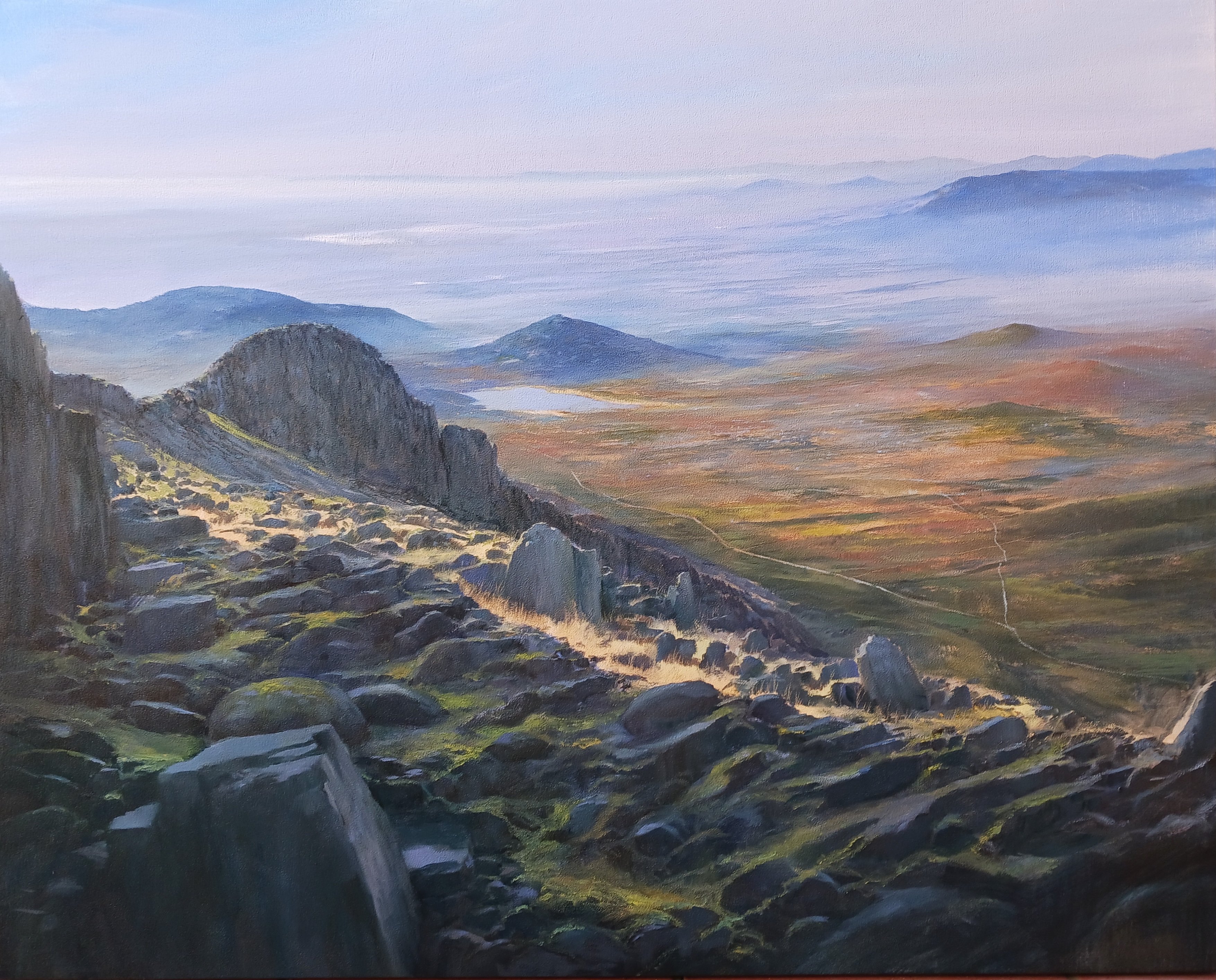 Photorealistic Landscape Oil Painting By Rafael Carrascal, 39 X 32", Guadarrama N.p., Original Artwork