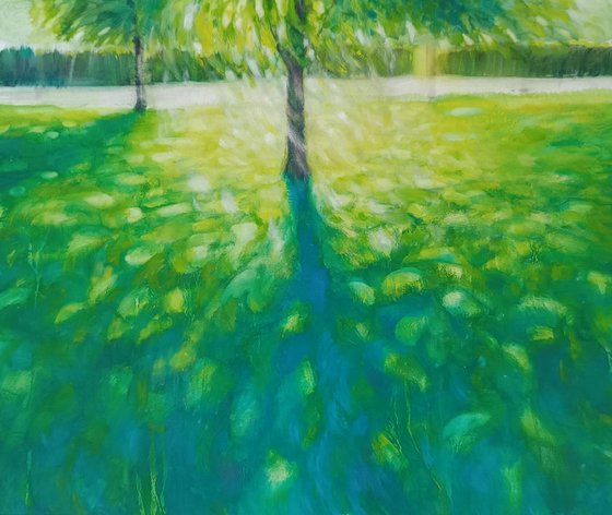 Light walking on the lawn III