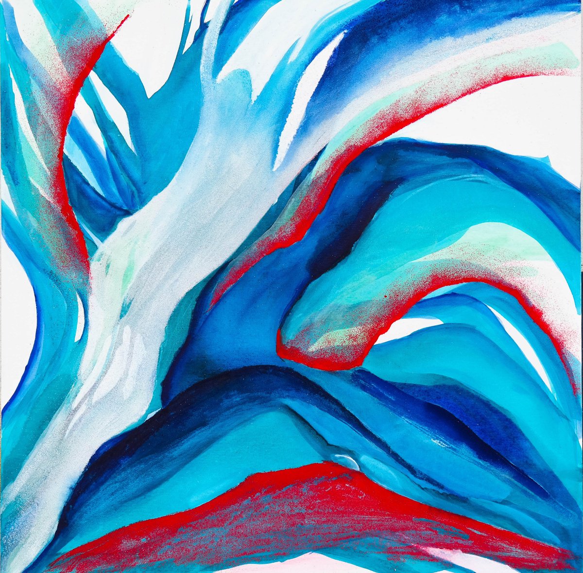 Impressionistic Abstract Acrylic Painting By Danijela Dan, 31 X 31, The Waves, Original Artwork