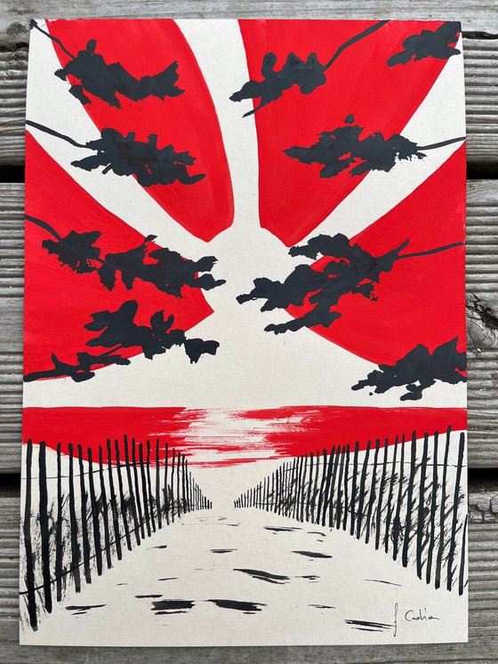 Red sun at Sainte-Marine