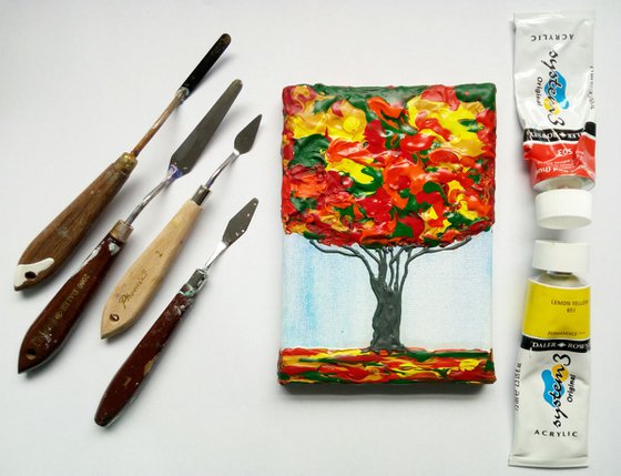 Autumn Tree, mini painting