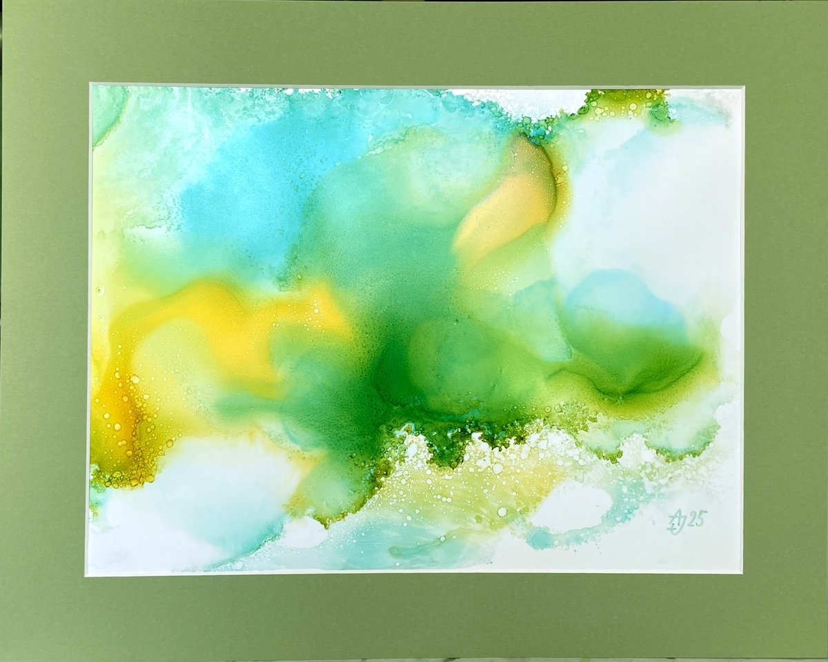 Organic Abstract Painting By Jolanta Czarnecka, 20 X 16, Nature Story, Original Artwork