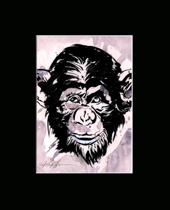 Chimpanzee 2 - Abstract Illustration Painting