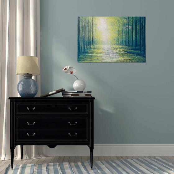 Spring Trees With Yellow Light
