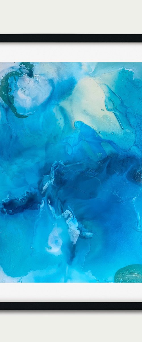 Ocean Blue Abstract Artwork by Mily Art