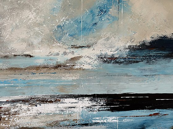 Azure Tidal Layers-Blue landscape