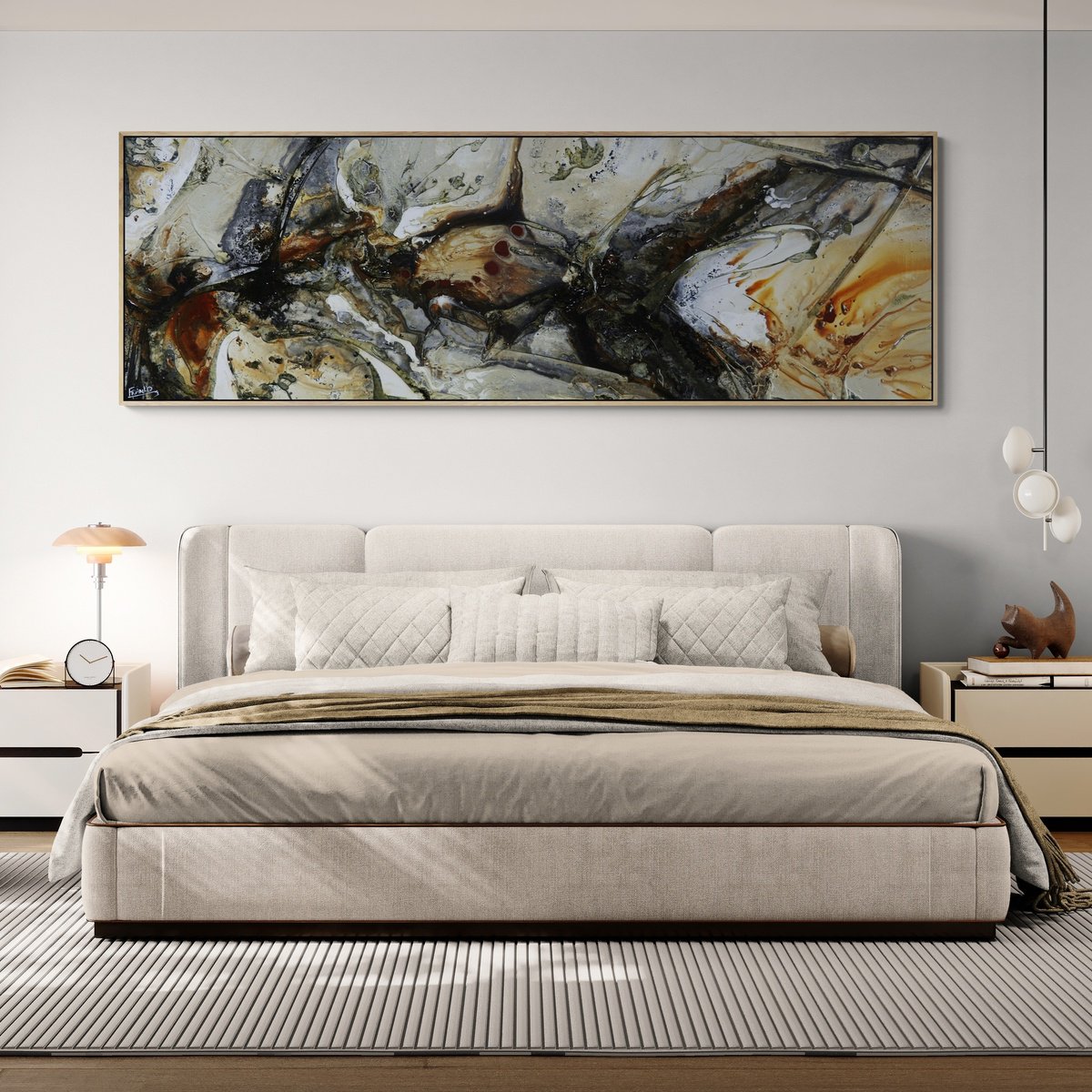 Abstract Acrylic Painting By Franko, 94 X 31, Whisper, Original Artwork