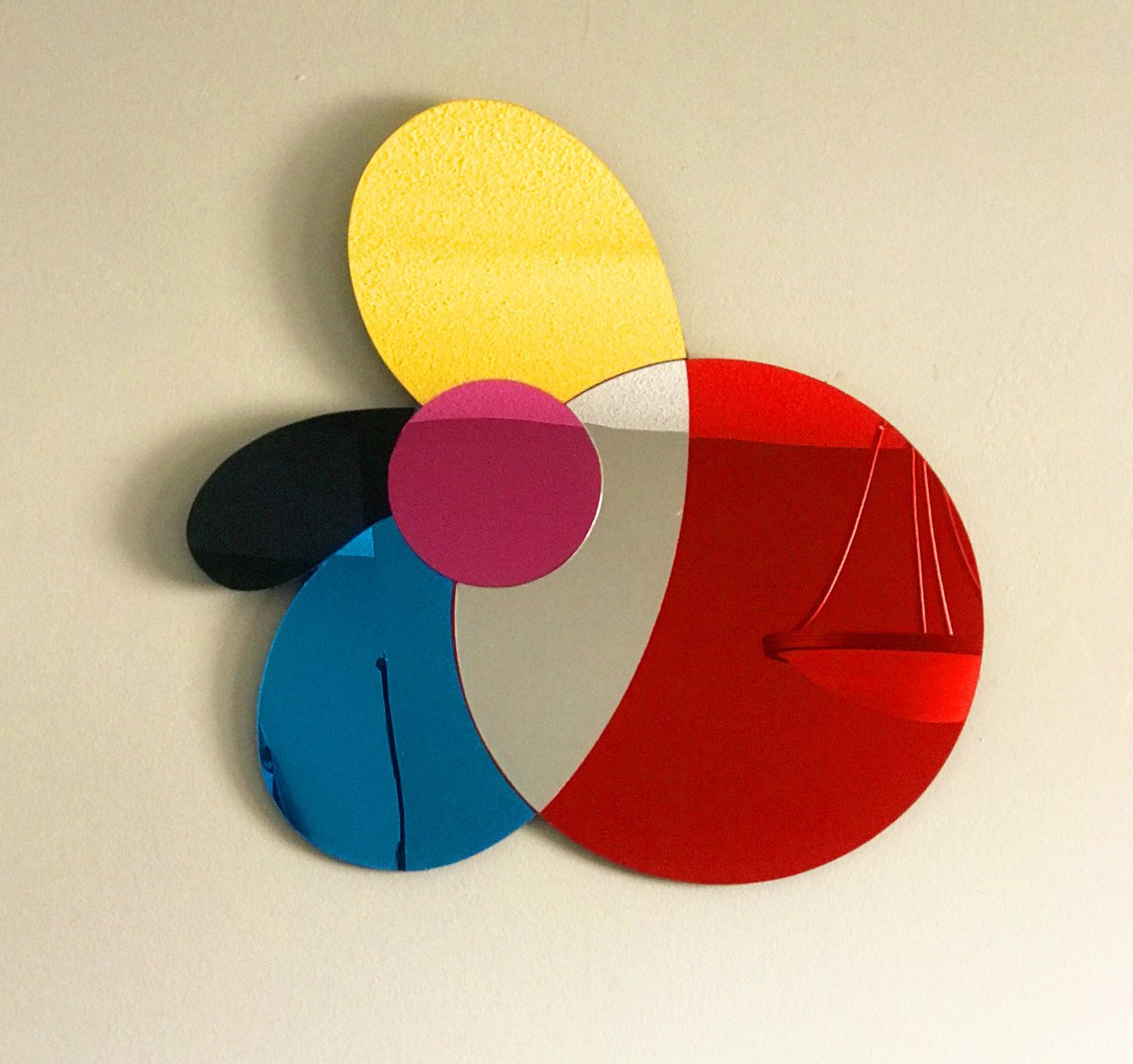 Geometric Abstract Collage By Dong Su, 24 X 18, Vitality Petals, Original Artwork