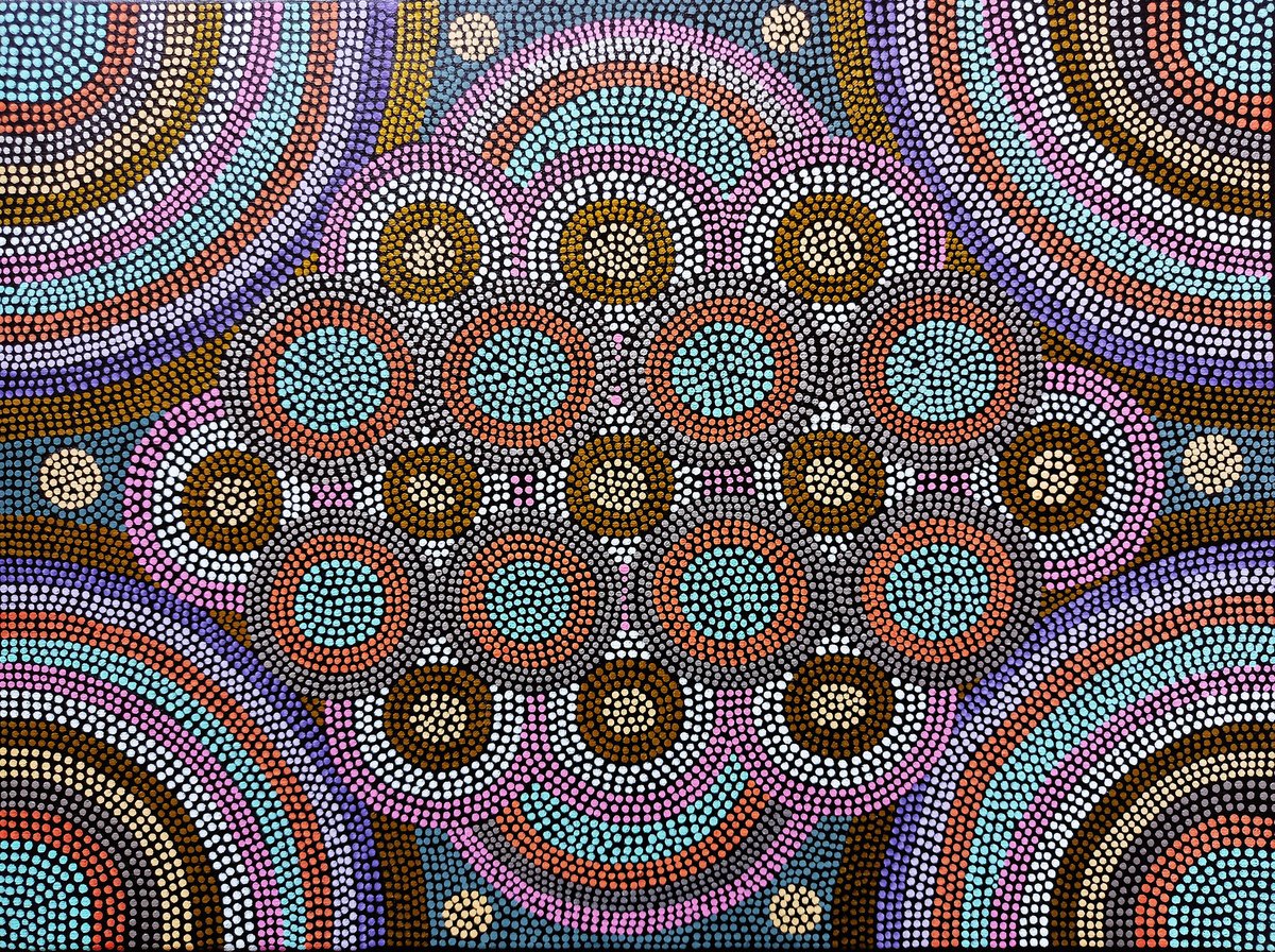 Organic Abstract Acrylic Painting By Veronika Demenko, 16 X 12", Organic Geometry N.17, Original Artwork