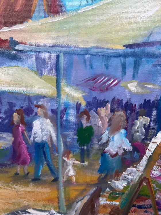 The street market. Pleinair