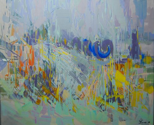 Abstract painting - City by Yuri Pysar