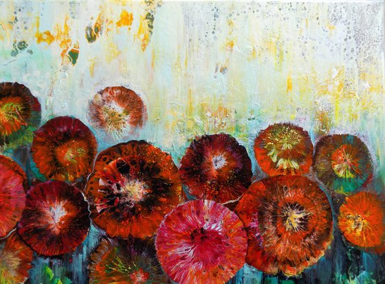 Garden with red flowers