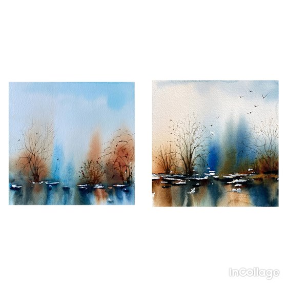 Enchanted forest, original watercolour