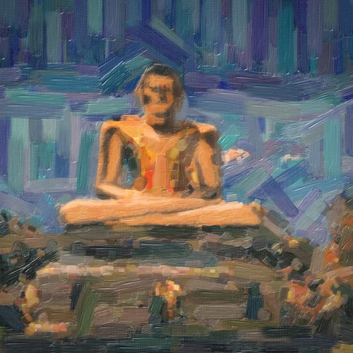 Sitting Budha by Peter Moderdovsky