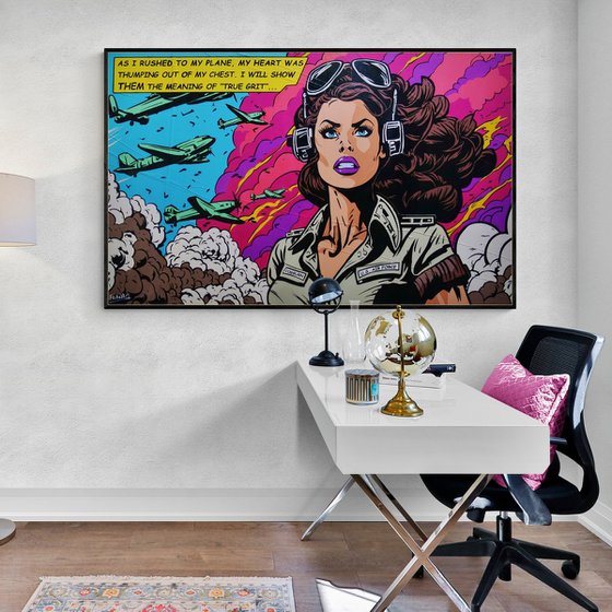 To The Plane 160cm x 100cm Textured Urban Pop Art