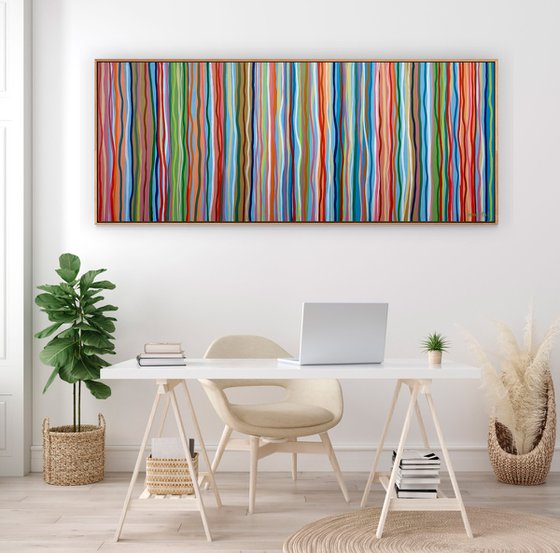 Funky Beat - Tasmanian Oak Frame - 155 x 64cm acrylic on canvas