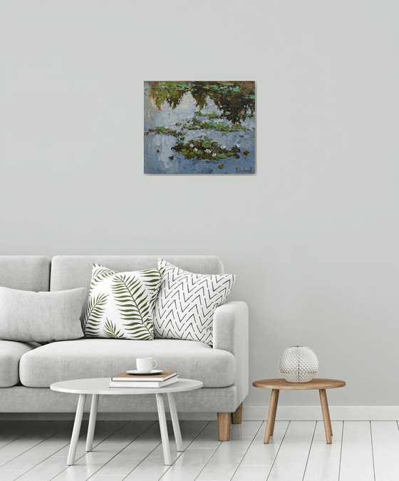 Water Lilies - Impasto Original Oil painting