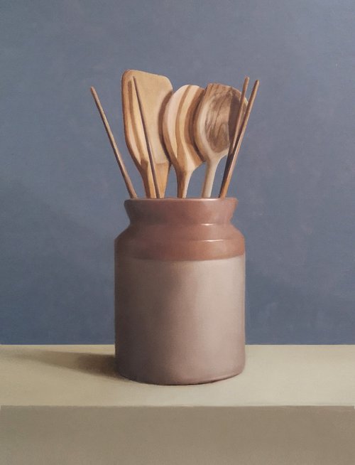 Spoons and chopsticks in a jar by Mike Skidmore