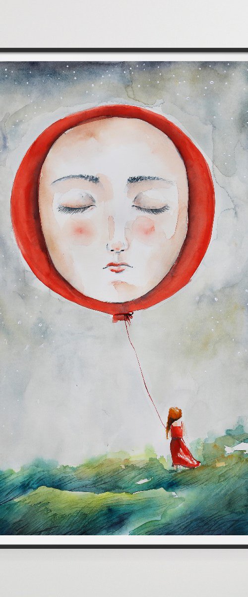 Girl With Red Ballon by Evgenia Smirnova