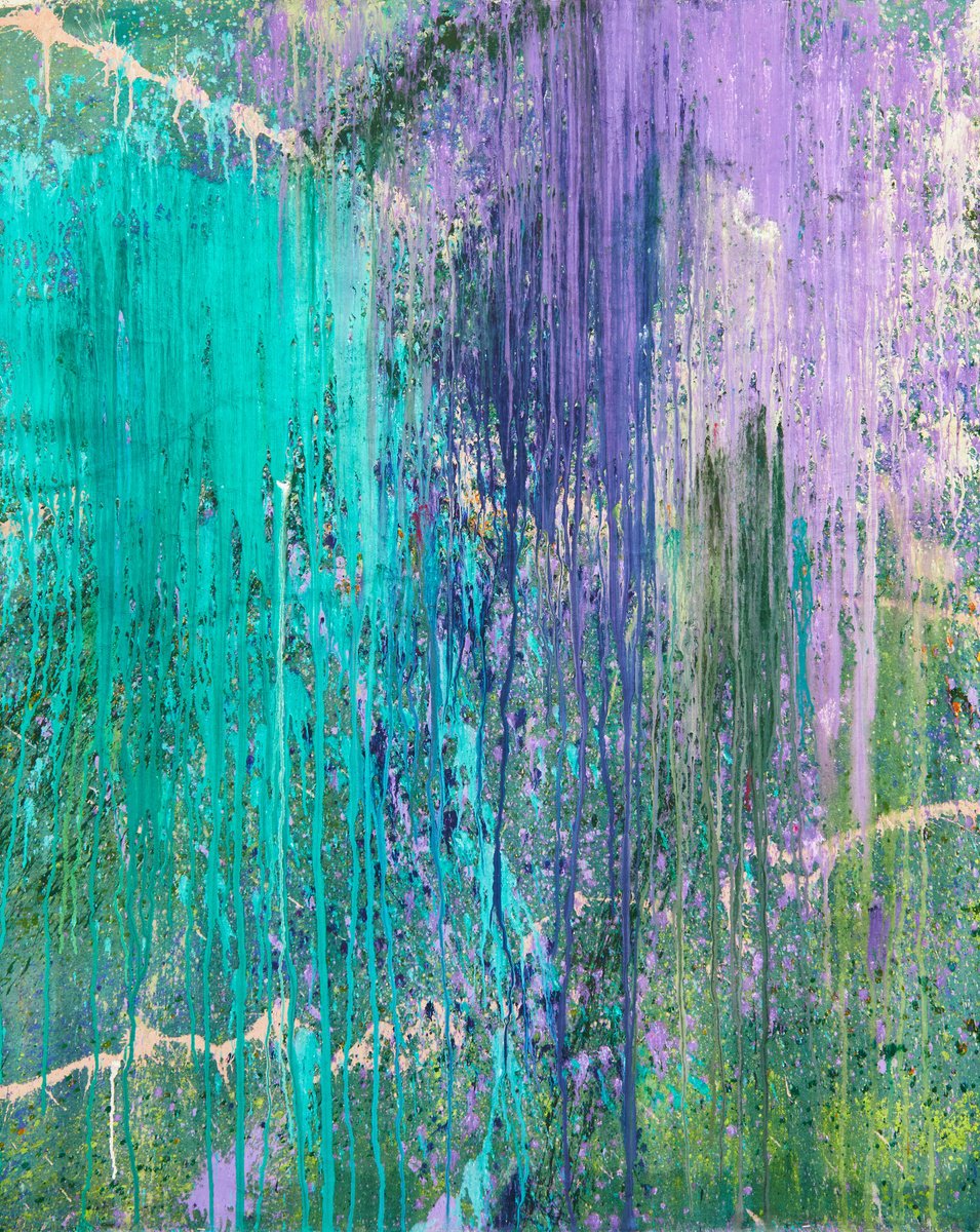 Organic Abstract Acrylic Painting By Simon Findlay, 47 X 59", And As Death Looked Upon Us, Original Artwork