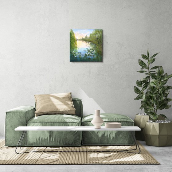 Serene lily pond