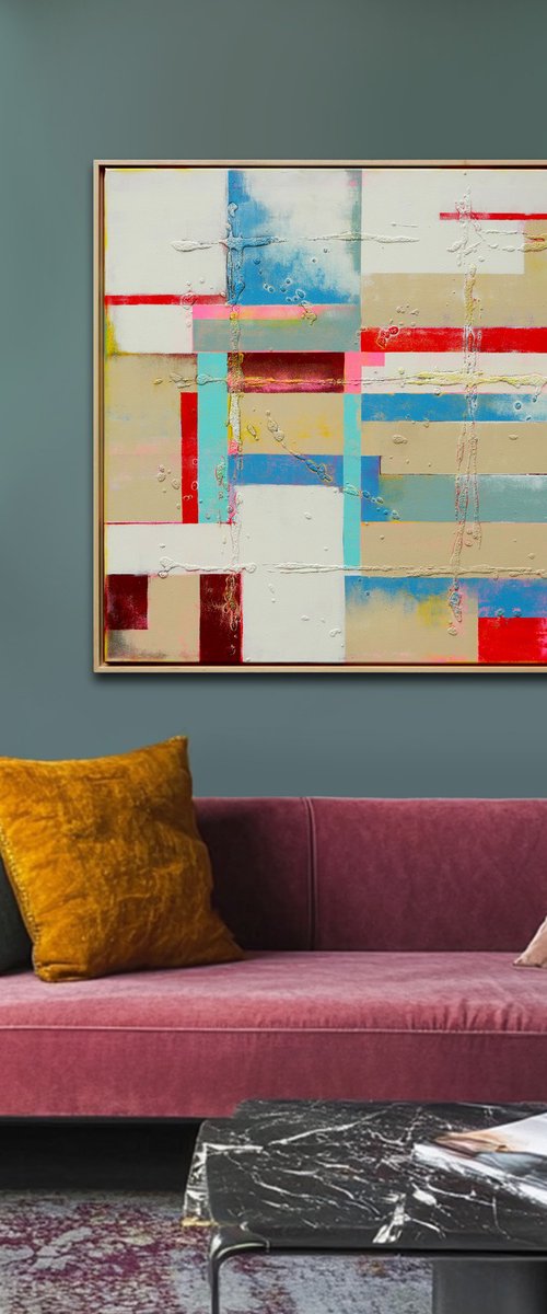 Untitled Red & sand by Ronald Hunter