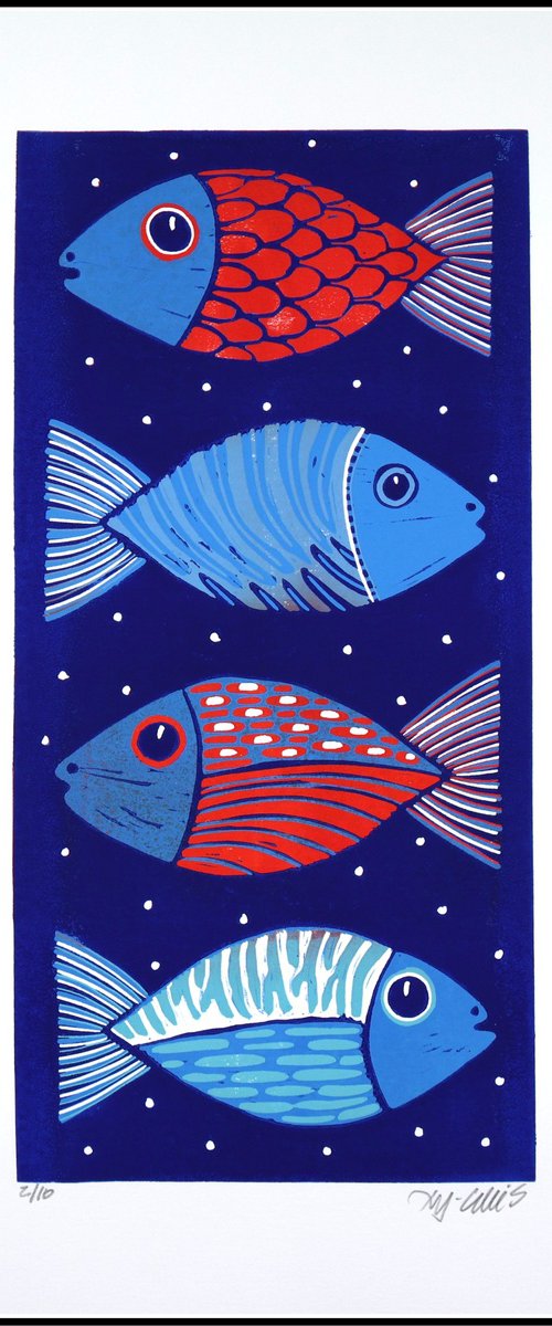 Happy fish no 2 by Mariann Johansen-Ellis