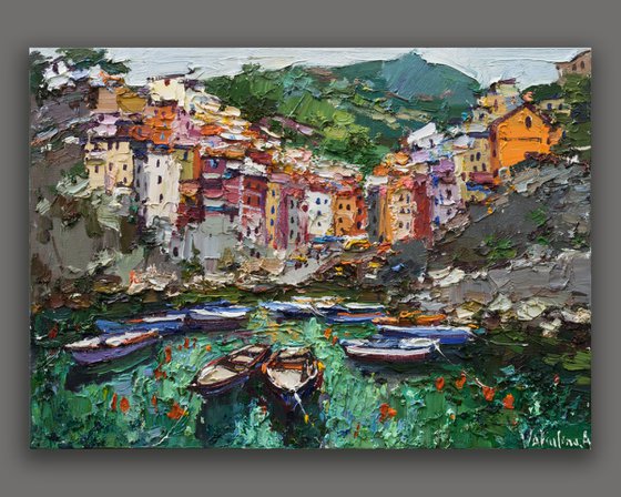 Riomaggiore, Cinque terre - Italian Landscape painting