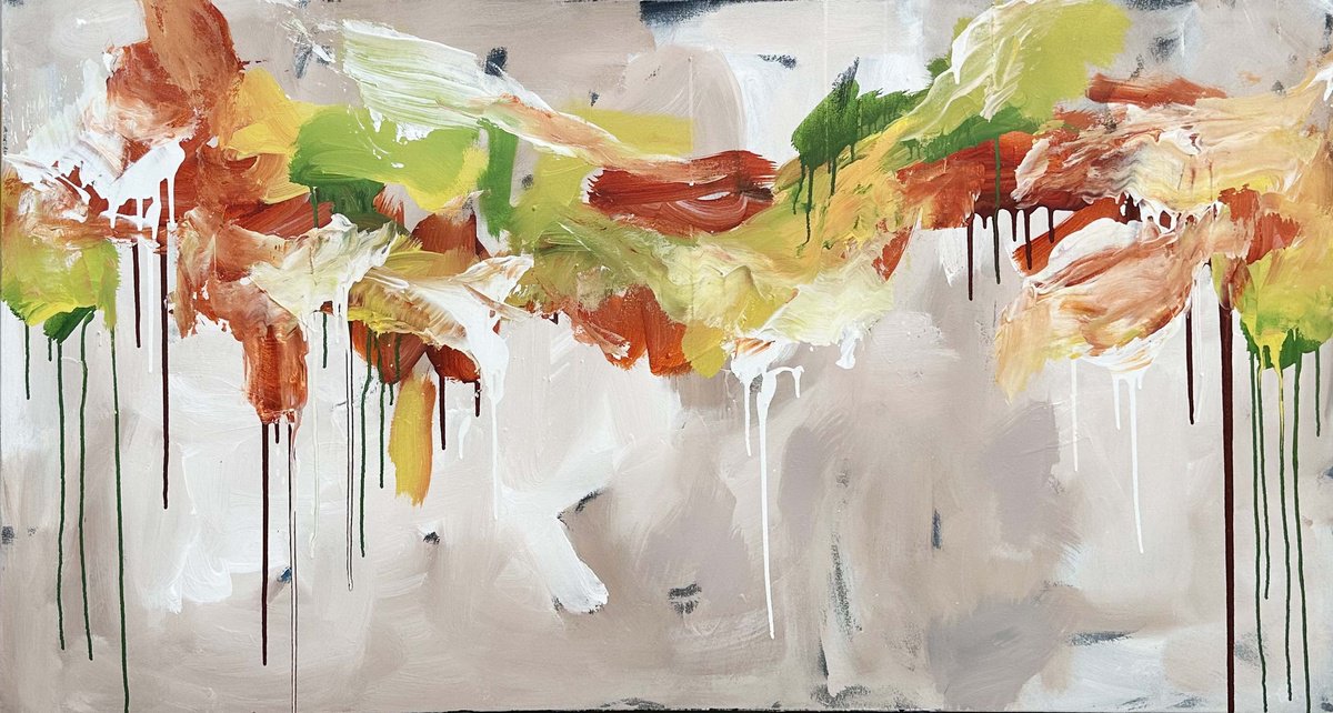 Abstract Landscape Oil Painting By Omar Obaid, 59 X 30", You Will Know When You..., Original Artwork