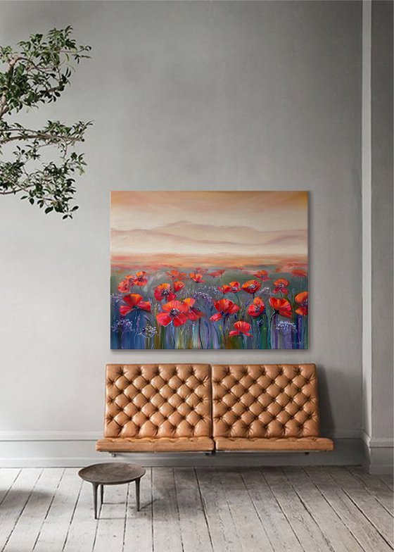 "Flower field". Oil painting