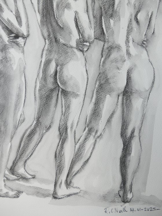 Standing female nude 3 poses