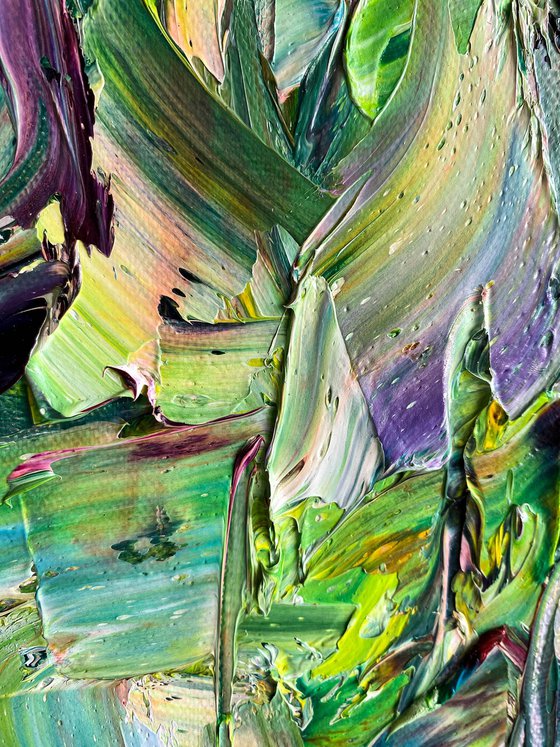 Tropical Jungle Impasto Art