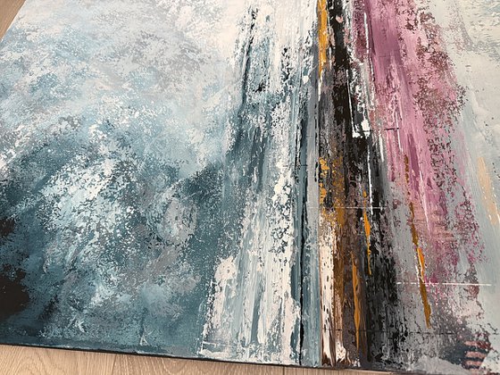 Veil Between Horizons- Blue pink Landscape