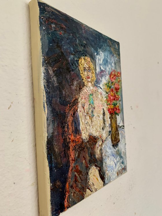 Young woman with glass sekt