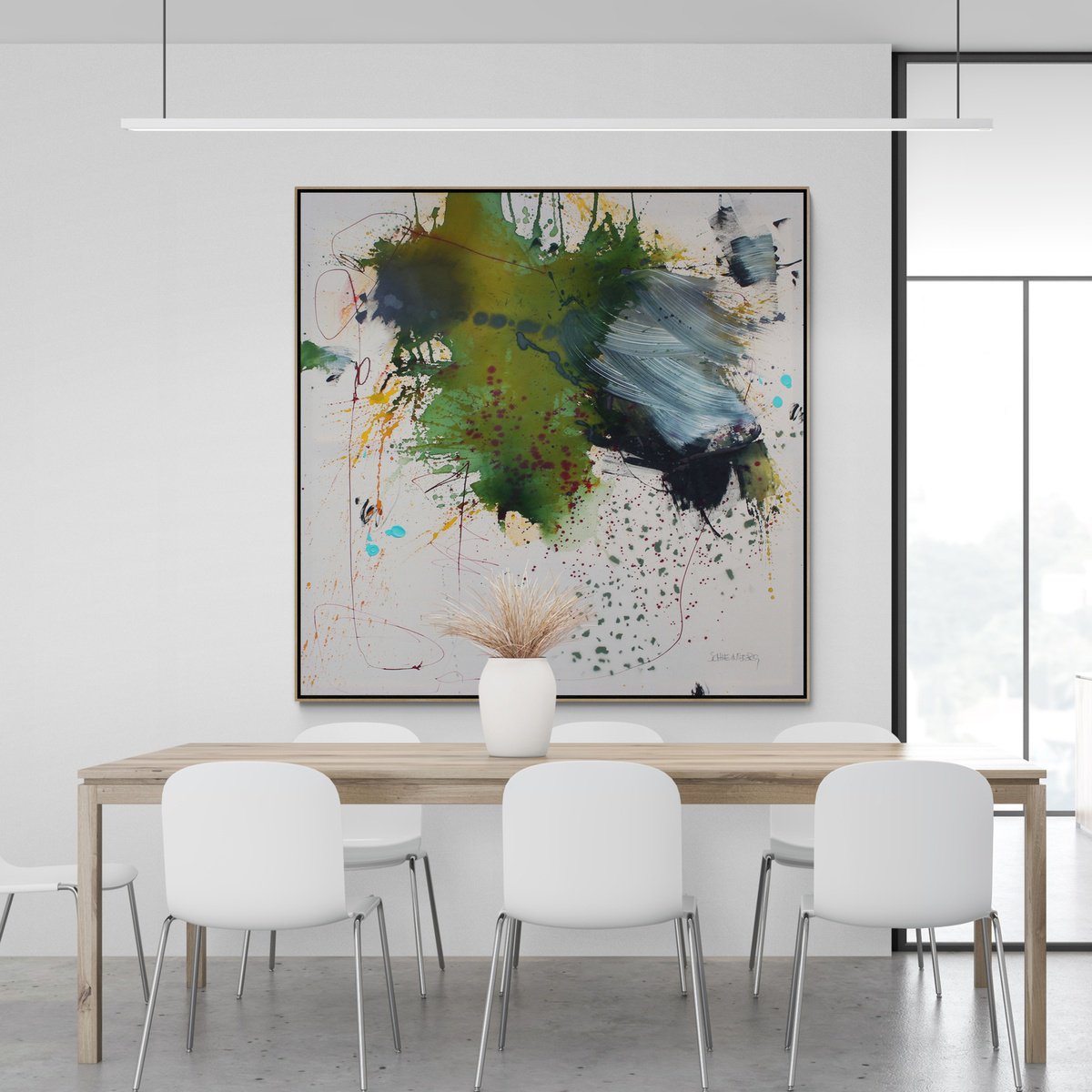 Expressive Abstract Painting By Daniela Schweinsberg, 63 X 63, The Other Side, Original Artwork