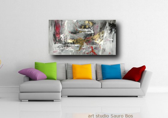 large abstract painting size- 150x80 cm (59,3"x31,50x1,6") title c507