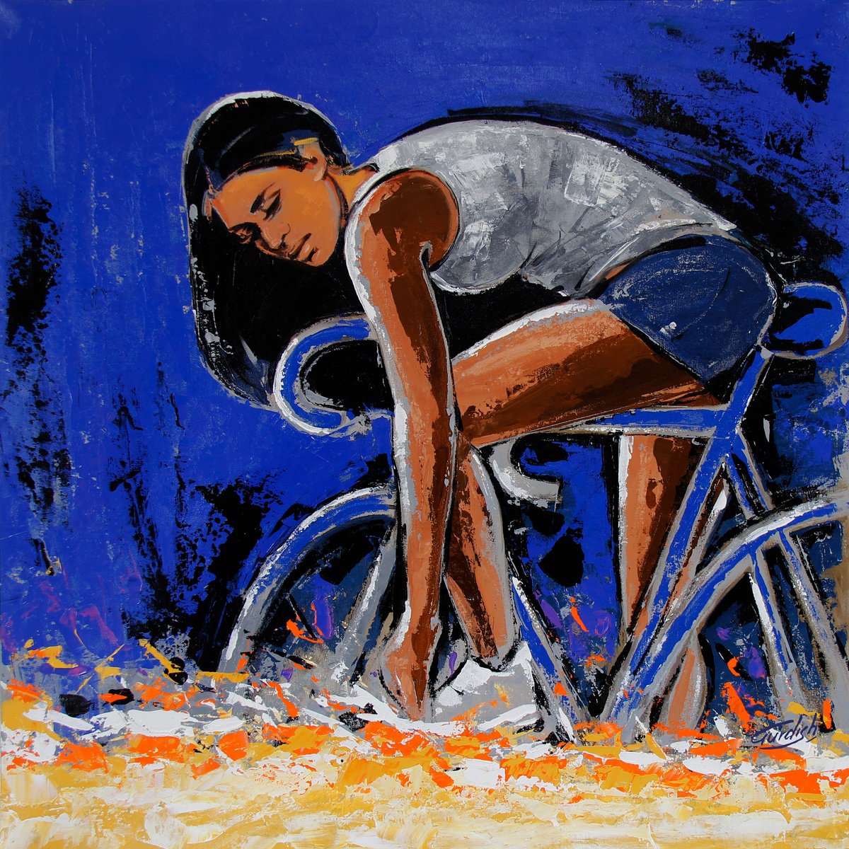 Abstract Still Life Acrylic Painting By Artist Gurdish Pannu, 32 X 32, Beautiful Sunny Day, Original Artwork