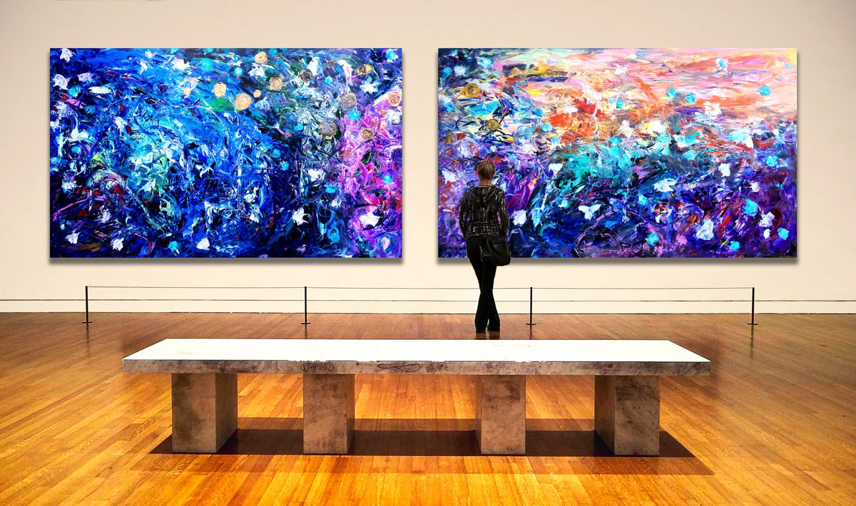 Organic Abstract Acrylic Painting By Estelle Asmodelle, 202 X 62, Garden Of The Hesperides, Original Artwork