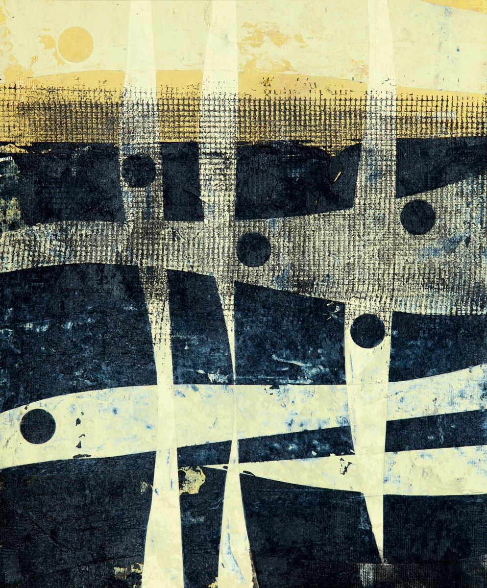 Abstract Acrylic Painting By Petr Strnad, 10 X 12", Territory Vii., Original Artwork