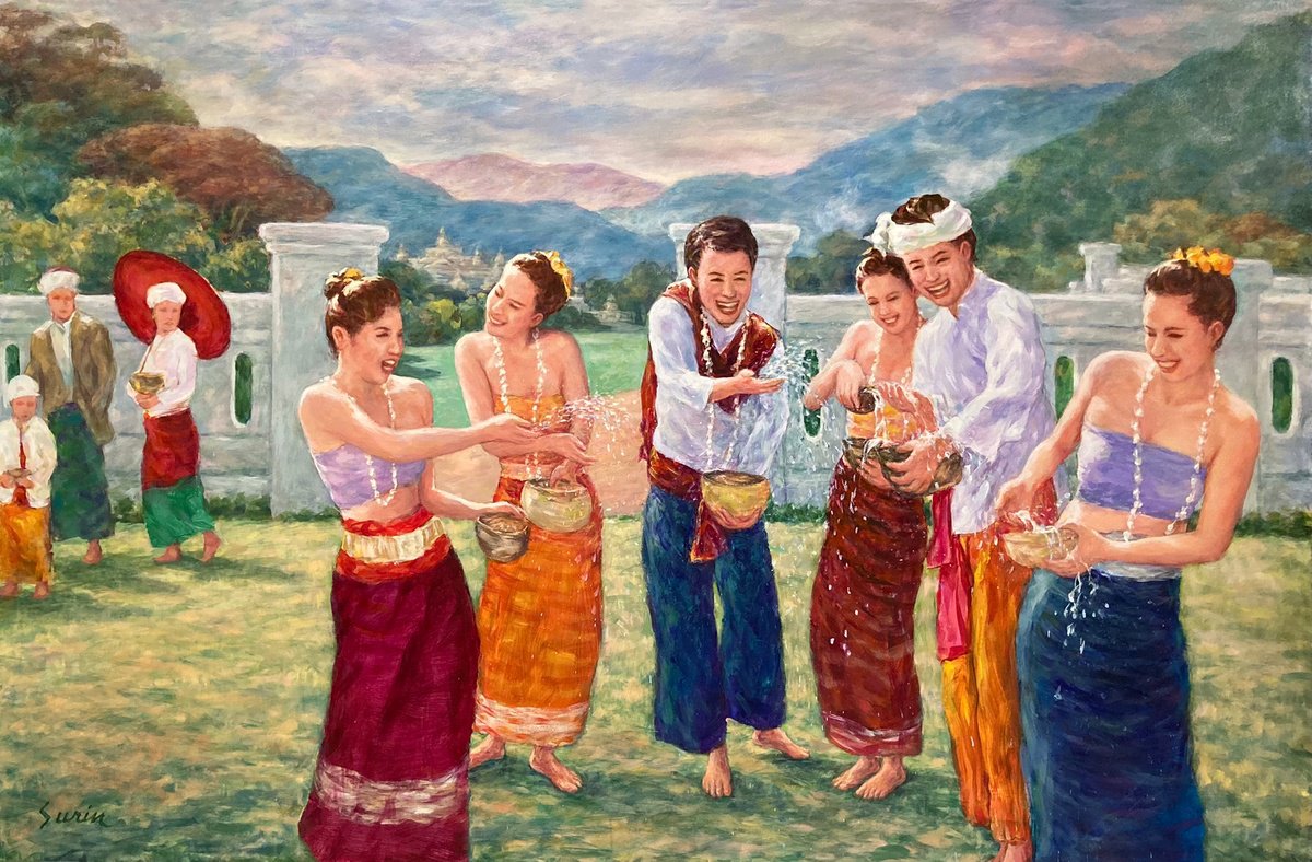 Songkran Water Festival, Southeast Asian New Year, Songkran New Year Day, Thailand Festiva... by Surin Jung
