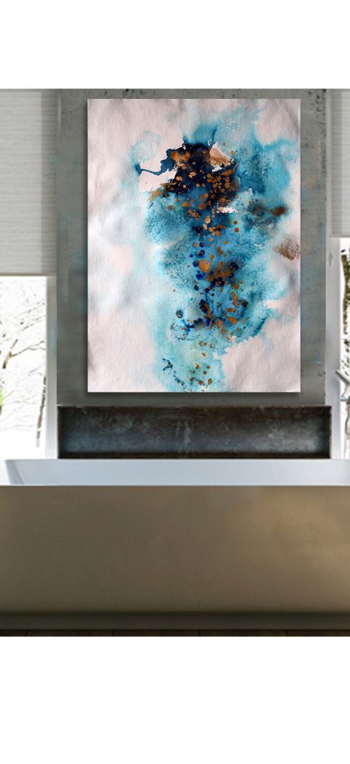 Blue feelings II / 76 cm x 56 cm by Anna Sidi-Yacoub
