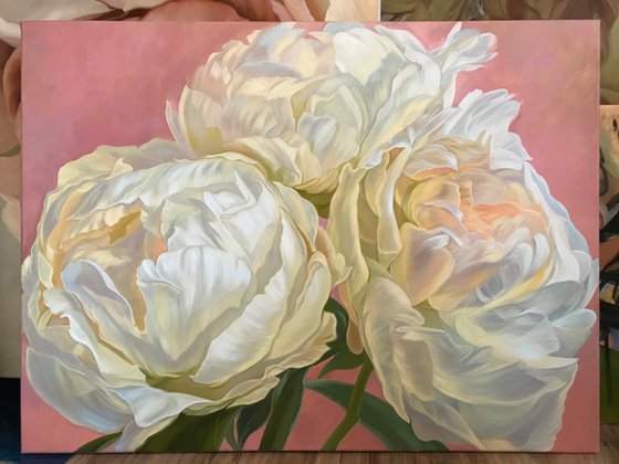 White peonies