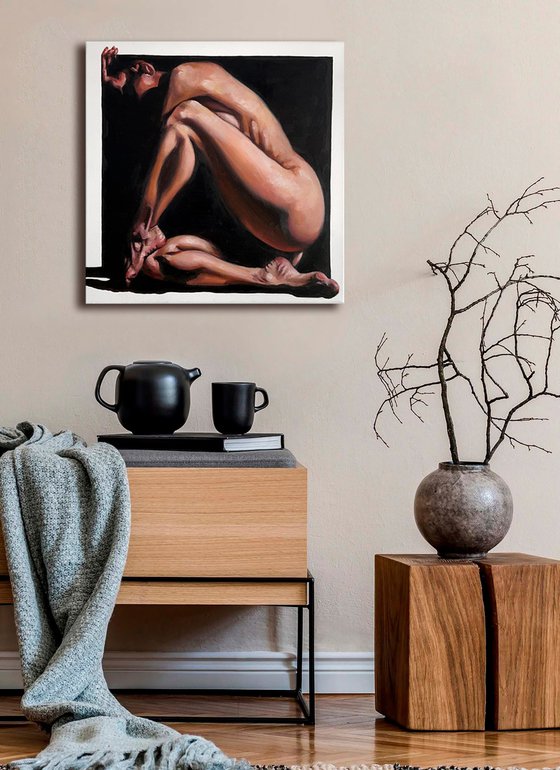 Within Myself - Female Nude in Black Space